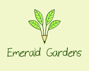 Pencil Plant Seedling logo design