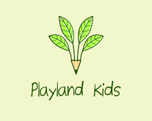 Pencil Plant Seedling logo design