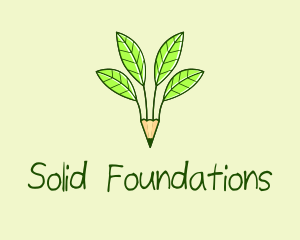 Handwriting - Pencil Plant Seedling logo design