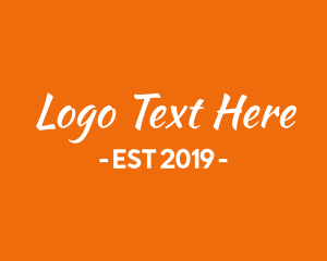 Orange & White Text Logo