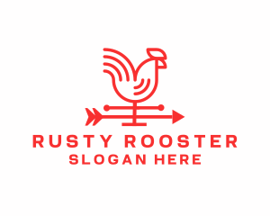 Rooster Arrow Weathervane logo design