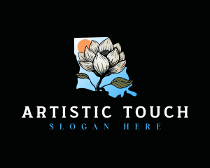 Louisiana Magnolia Flower Logo