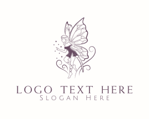 Fairy - Mythical Fairy Wings logo design