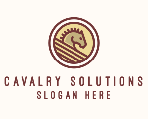 Cavalry - Medieval Horse Buckler logo design