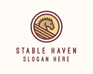 Horse - Medieval Horse Buckler logo design