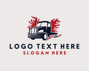 Flame - Blazing Cargo Truck logo design