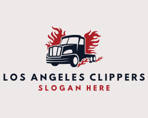 Freight - Blazing Cargo Truck logo design