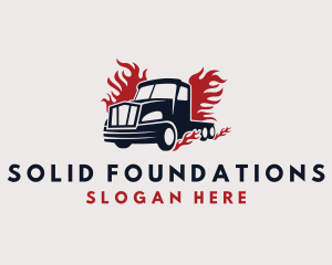 Transportation - Blazing Cargo Truck logo design