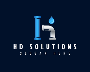 Pipes Plumbing Letter H logo design