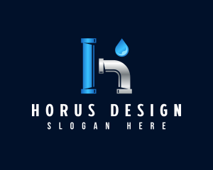 Pipes Plumbing Letter H logo design