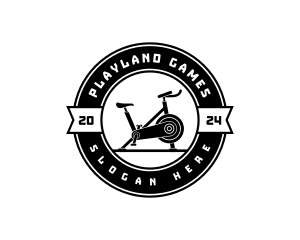 Workout - Stationary Bike Fitness logo design
