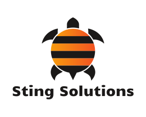 Sting - Bee Stripes Turtle logo design