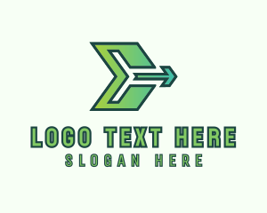 Locator - Logistics Arrow Letter E logo design