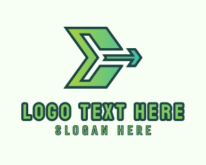 Route - Logistics Arrow Letter E logo design