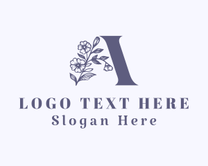 Dermatology - Floral Plant Letter A logo design