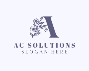 Floral Plant Letter A logo design