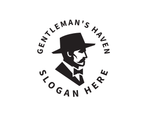 Hat Mustache Gentleman logo design