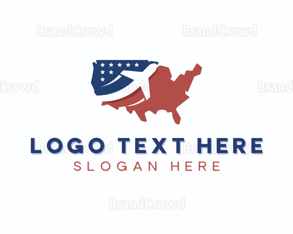 Patriotic Plane Map Logo