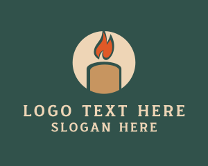 Lighting - Boho Candle Flame logo design