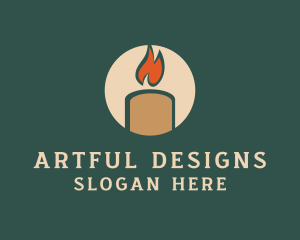 Boho Candle Flame logo design