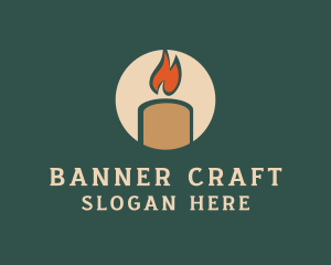 Boho Candle Flame logo design