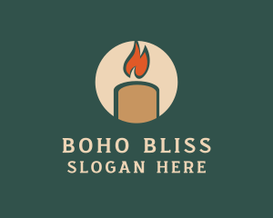 Boho - Boho Candle Flame logo design