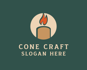 Boho Candle Flame logo design