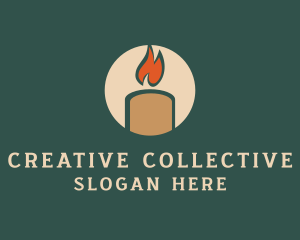 Boho Candle Flame logo design