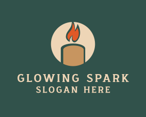 Boho Candle Flame logo design