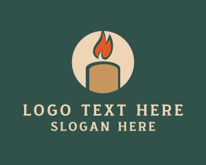 Worship - Boho Candle Flame logo design