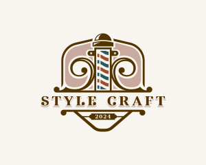 Hairstyling - Barbershop Grooming Barber logo design