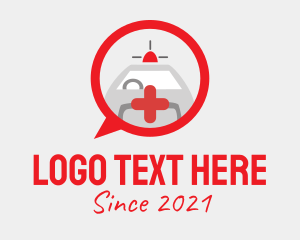 Transport - Emergency Ambulance Chat logo design