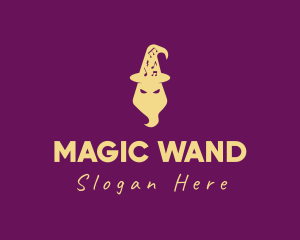 Musical Note Wizard Hat logo design