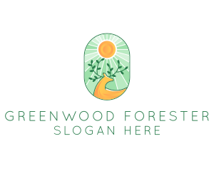 Forest Nature Deer logo design