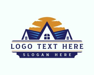 Badge - Sunset House Roofing logo design
