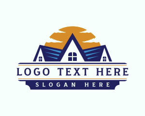 Residential - Sunset House Roofing logo design