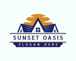 Sunset House Roofing logo design