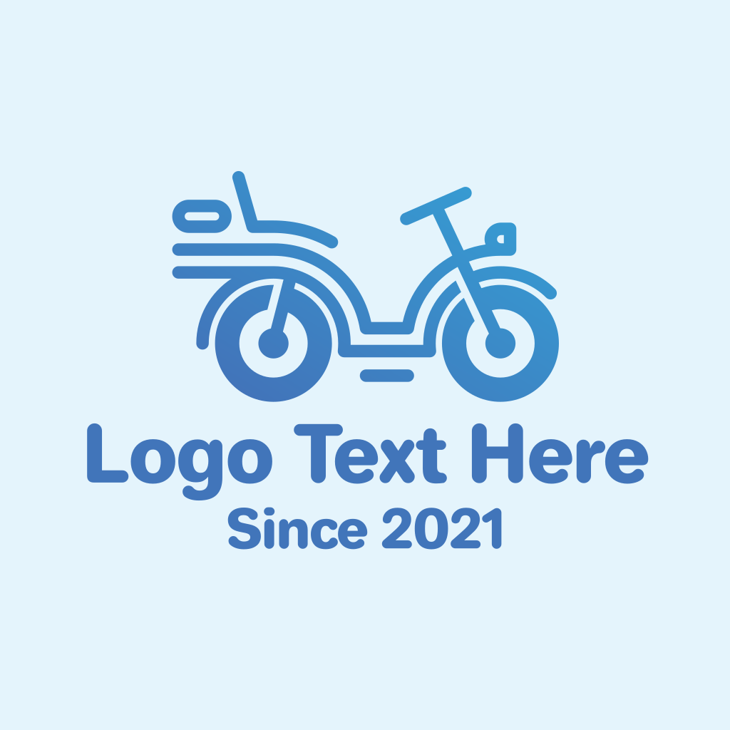 Blue Cool Motorcycle Logo