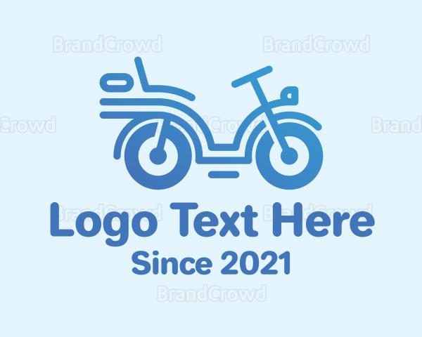 Blue Cool Motorcycle Logo