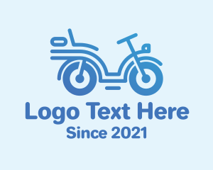 Motor Racing - Blue Cool Motorcycle logo design