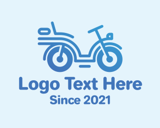 Blue Cool Motorcycle Logo
