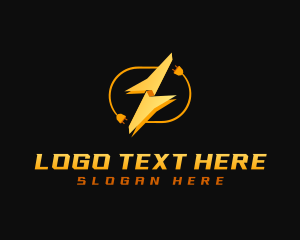 Electrician Lightning Bolt logo design