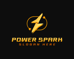 Electrician Lightning Bolt logo design