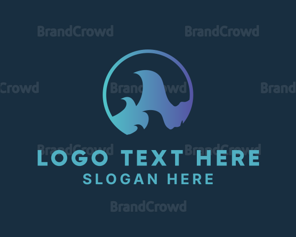 Ocean Surfing Wave Logo