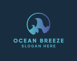 Ocean Surfing Wave logo design