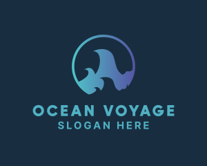 Ocean Surfing Wave logo design