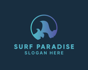 Ocean Surfing Wave logo design