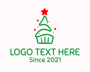 Bakery - Christmas Tree Cupcake logo design