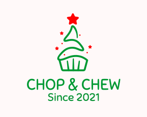 Sweet - Christmas Tree Cupcake logo design