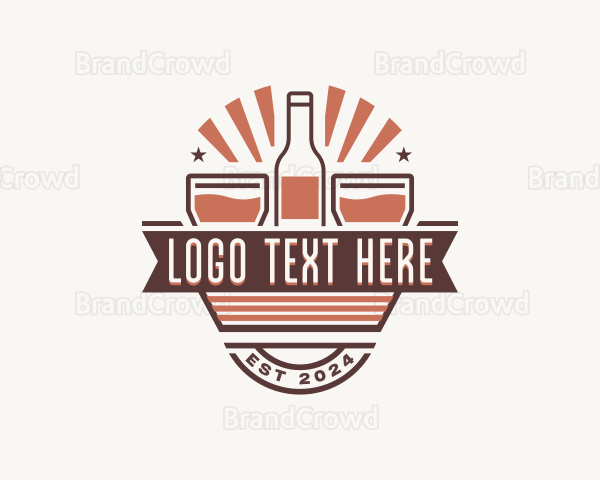 Liquor Bottle Bar Logo